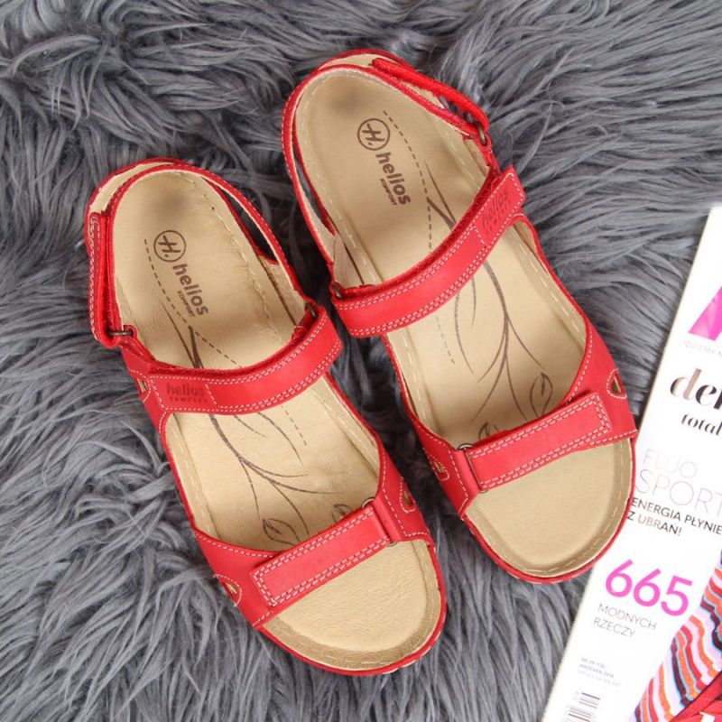 Red Velcro leather sandals W Helios 205 Footwear/Outdoor Your Sports Performance