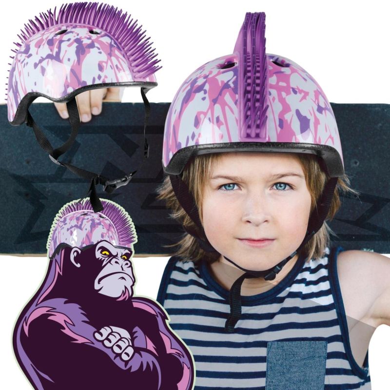 CHILDREN'S ADJUSTABLE CYCLING HELMET NO FEAR MOHAWK SIZE (48-52CM) WHITE/PURPLE Sport/Rowery/Kaski Your Sports Performance