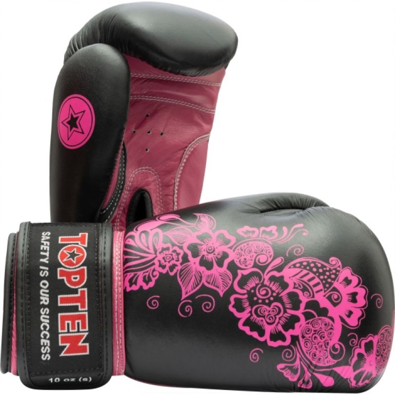 TOP TEN "Ultimate Woman" Boxing Gloves 10 oz White and Pink