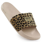 Women's leopard print beach flip-flops for the pool, beige SS274715 Footwear Your Sports Performance