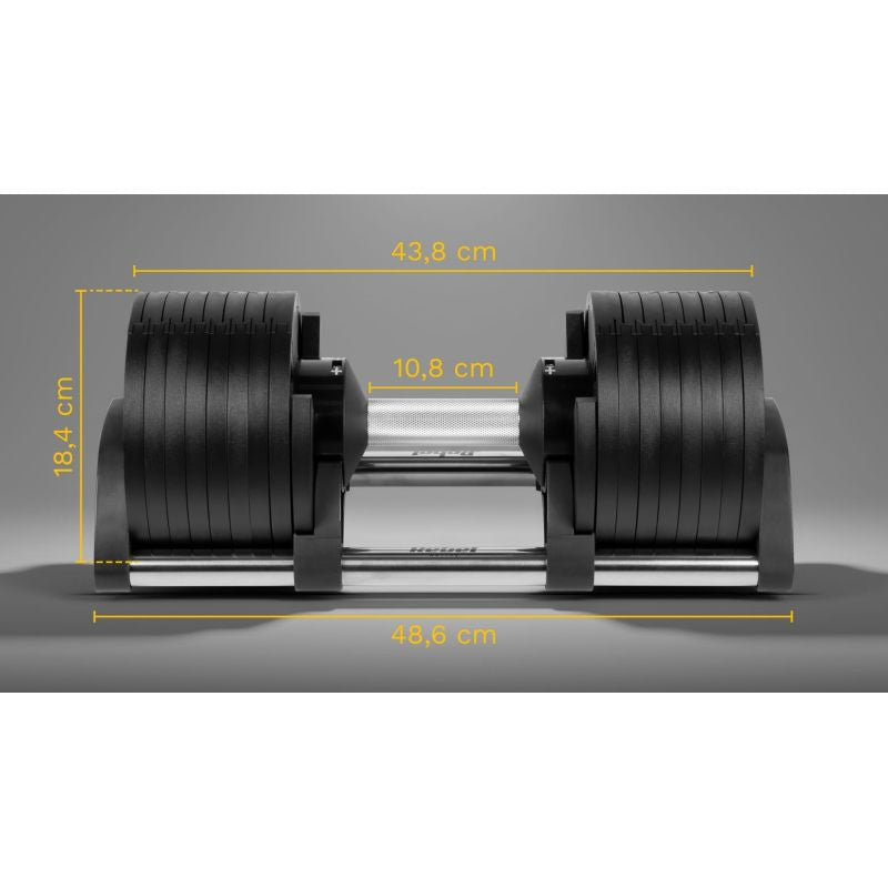 REBEL ACTIVE ADJUSTABLE CAST IRON DUMBBELL AUTOMATIC 36KG, 2KG STROKE RBA-2332-36 To be categorized Your Sports Performance