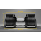 REBEL ACTIVE ADJUSTABLE CAST IRON DUMBBELL AUTOMATIC 36KG, 2KG STROKE RBA-2332-36 To be categorized Your Sports Performance