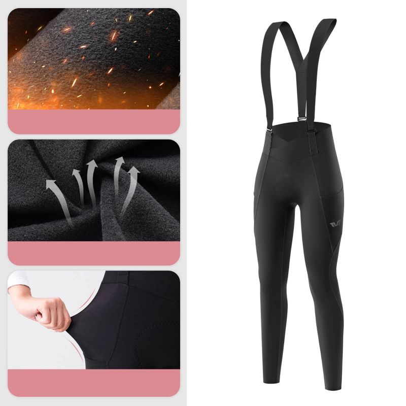 Rockbros YDCK006 TVI Women's Cycling Bib Shorts with Pad Size L - Black