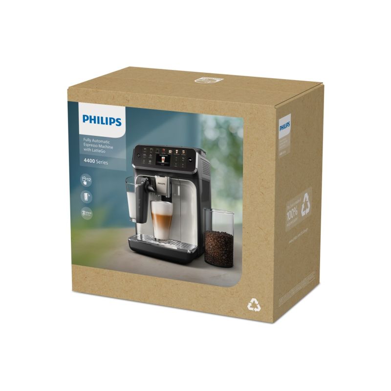 Coffee machine | EP4449/70 4400 series | 15 bar pump pressure | Built-in milk frother | Fully automatic | 1500 W | Black AGD - Produkty/Ekspresy do kawy Your Sports Performance