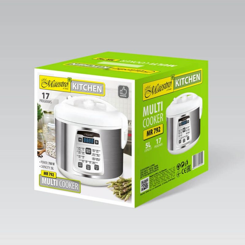 Multicooker 5 l, 700W, 17 programs MR-792 MAESTRO AGD - Produkty/Roboty kuchenne Your Sports Performance