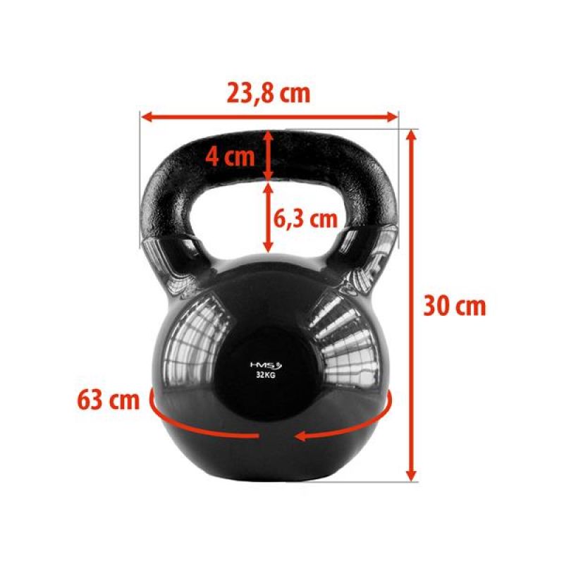 Kettelbell iron covered with vinyl HMS BLACK KNV32 Accessories/Training equipment Your Sports Performance