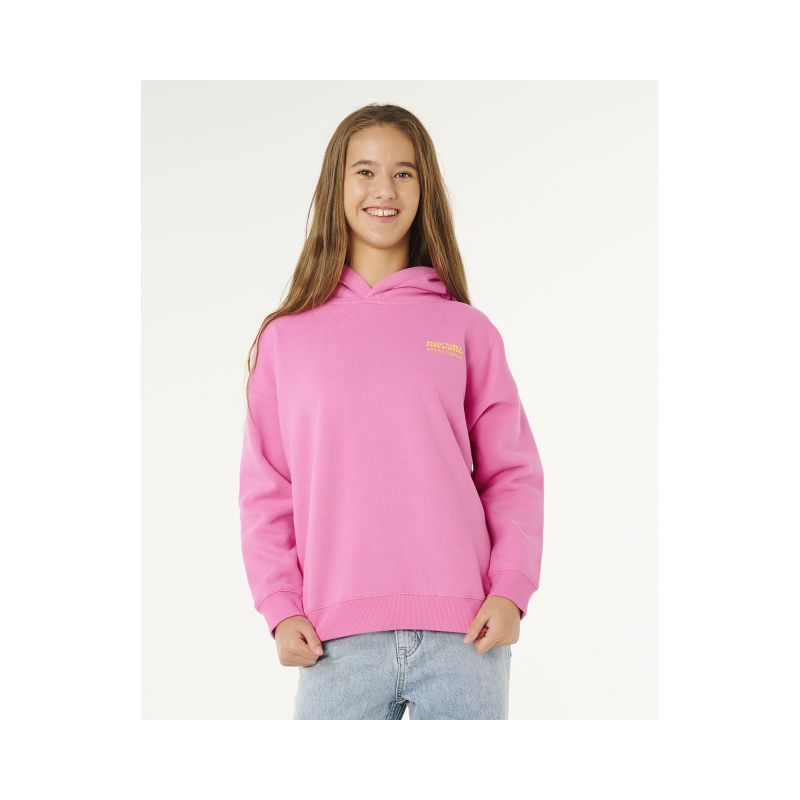 RIP CURL Surf Puff Hood-Girl pink sweatshirt