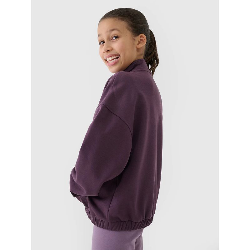 Girls' sweatshirt without zipper, without hood 4F 4FJRSS25TSWSF2058-50S *Kategoria tymczasowa Your Sports Performance