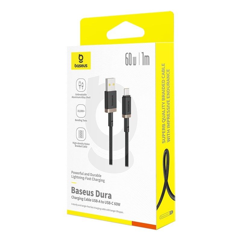 Baseus Dura USB-Type C Cable 60W 1m (Black-Gold) In preparation Your Sports Performance