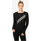 Women's SUPER.NATURAL W KRYSSEDE SKI LS Long-Sleeve Top black