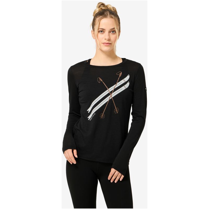Women's SUPER.NATURAL W KRYSSEDE SKI LS Long-Sleeve Top black