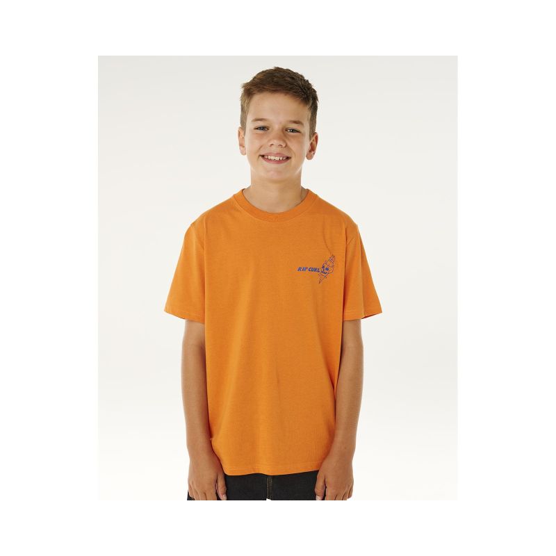 RIP CURL Eternal Shred Art Tee-Boy Orange