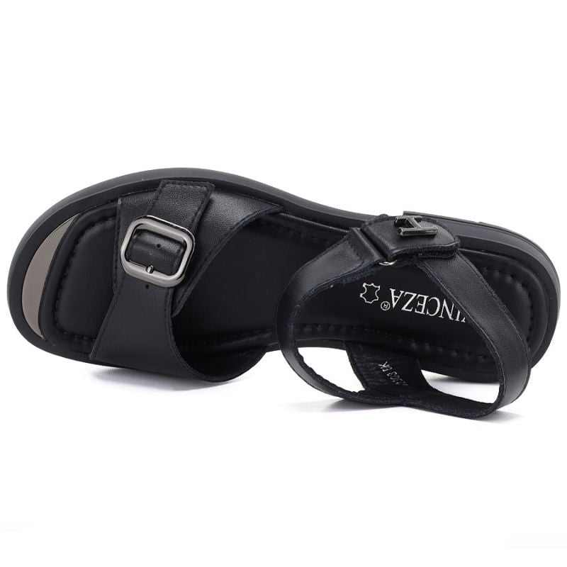 Women's black leather sandals Vinceza 26-62303 Vinceza