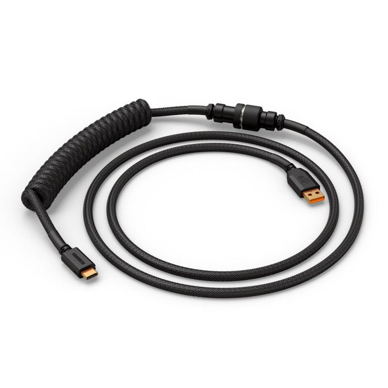 Glorious GMMK Coiled Cable Phantom Black, Spiralkabel, USB-C/USB-A, black Kable i adaptery/Kable USB Your Sports Performance