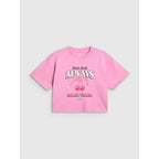 Girls' boxy T-shirt with print 4F 4FJRAW26TTSHF4239-56S