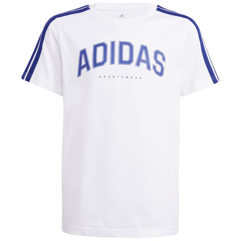 adidas Codes Collegiate Graphic Kids' T-Shirt, White, JI6674