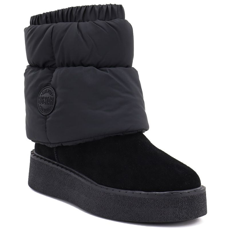 Black leather platform snow boots Big Star UU274731