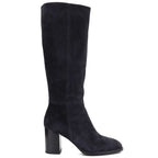 Grey Leather Heeled Women’s Boots Vinceza 67049