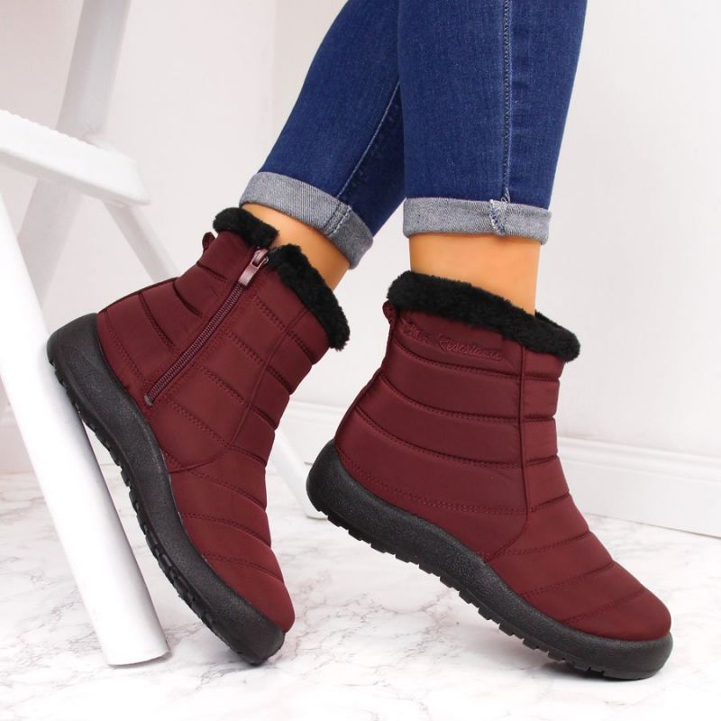 Waterproof snow boots with zipper NEWS W EVE181C burgundy Footwear/Outdoor/News Your Sports Performance