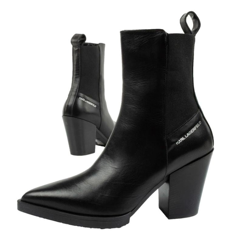 Karl Lagerfeld Cowboy Boots Women's Leather Cowboy Boots Black In preparation Your Sports Performance