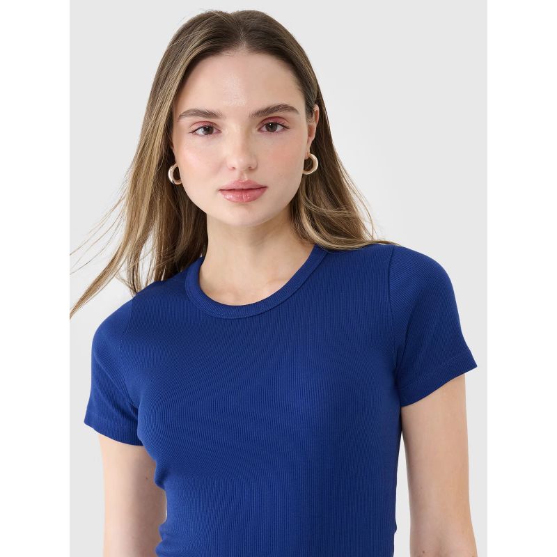 Women's slim ribbed t-shirt 4F 4FWSS25TTSHF1968-30S *Kategoria tymczasowa Your Sports Performance