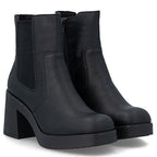 Women's Chelsea boots with a block heel, insulated, black, Rieker 58081-00