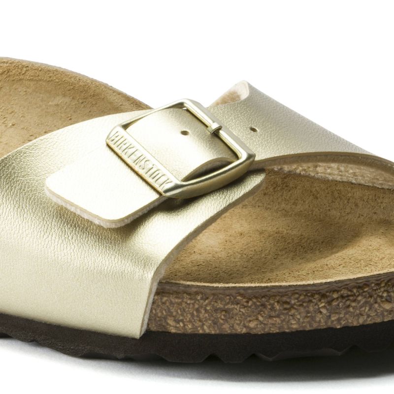 Birkenstock Madrid Birko-Flor Gold women's regular wide gold flip-flops (1016106) Footwear/Lifestyle/Brinkenstock/Klapki/chodaki Your Sports Performance