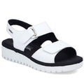 Women's leather wedge sandals white Rieker V1382-80 Rieker