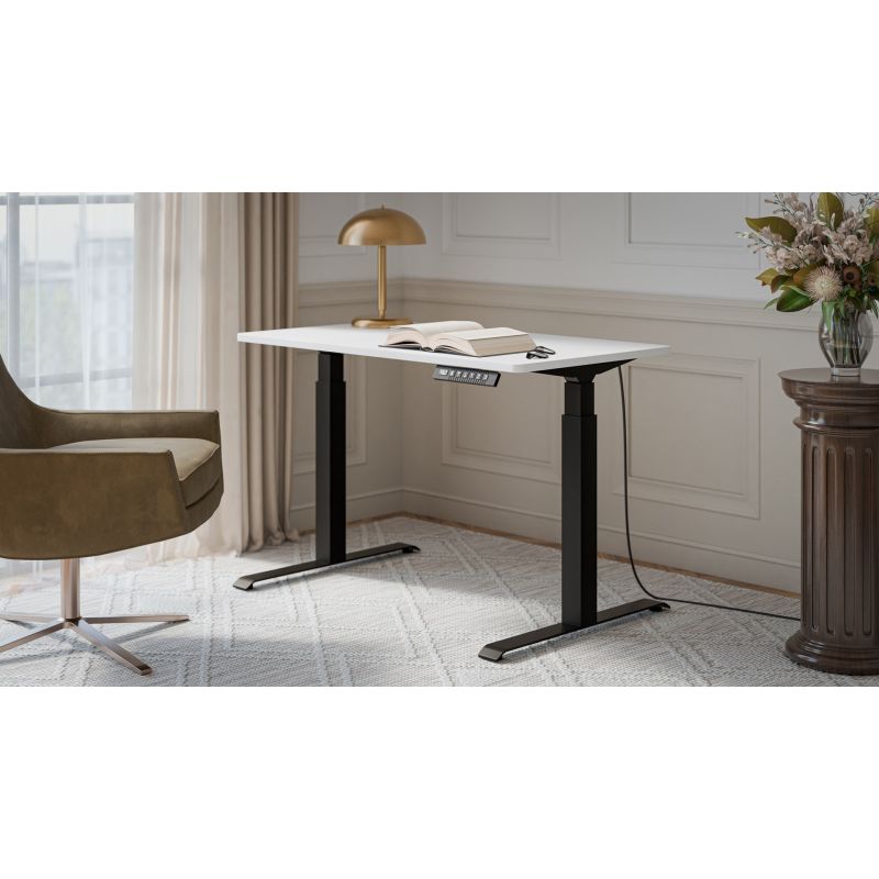 Electric height adjustable desk MOON 121x67x72-120 black/white Biurka/Biurka nowoczesne Your Sports Performance