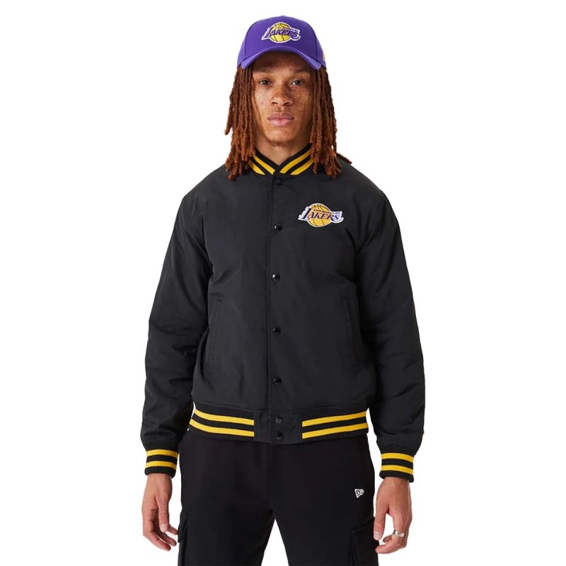 New Era NBA Los Angeles Lakers Script Bomber Jacket - 60332205 New Era