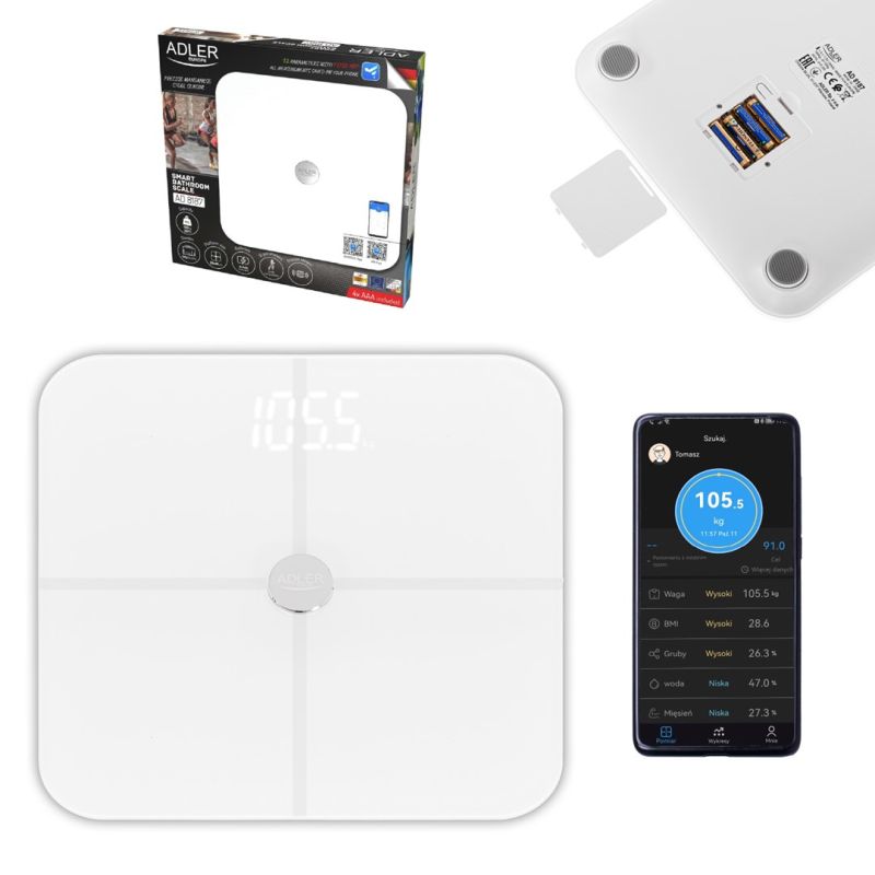 ADLER AD 8187w bathroom scale white AGD - Produkty/Wagi łazienkowe Your Sports Performance
