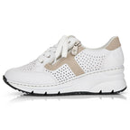 Rieker W N6304-80 white leather wedge shoes Footwear/Lifestyle/Rieker Your Sports Performance