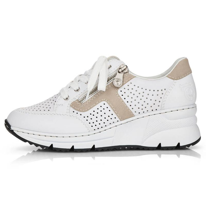 Rieker W N6304-80 white leather wedge shoes Footwear/Lifestyle/Rieker Your Sports Performance
