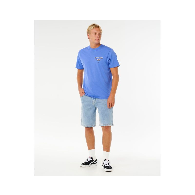 Men's RIP CURL Fade Out Icon Tee Blue