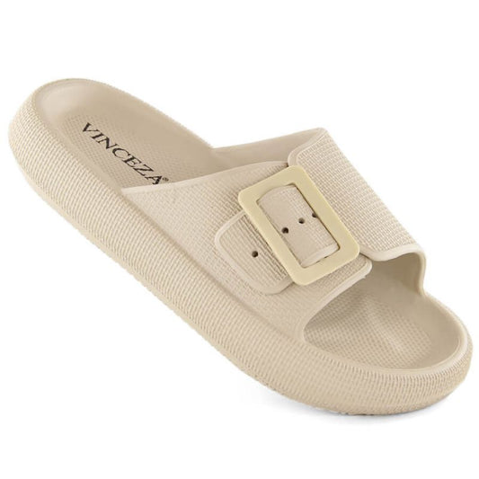 Vinceza W JAN308 beige buckle flip-flops Footwear/Lifestyle/Vinceza Your Sports Performance