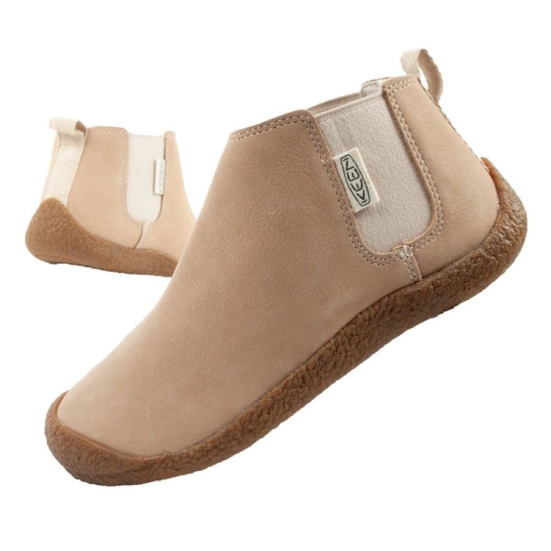 Keen women's shoes Mosey Chelsea ankle boots leather light beige Keeza