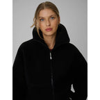 Women's loose sherpa fleece with stand-up collar 4F 4FWAW26TFLEF463-20S