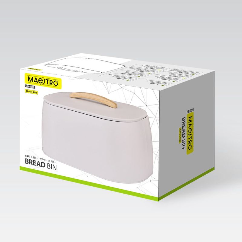 Bread box MR-1675-BEIGE MAESTRO AGD - Produkty/Pojemniki na żywność (z metalu) Your Sports Performance