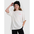 Oversized T-shirt with print for girls 4F 4FJRAW25TTSHF2935-11S 4f