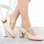 Nude low-heeled pumps with strap Sergio Leone PB176 Footwear Your Sports Performance