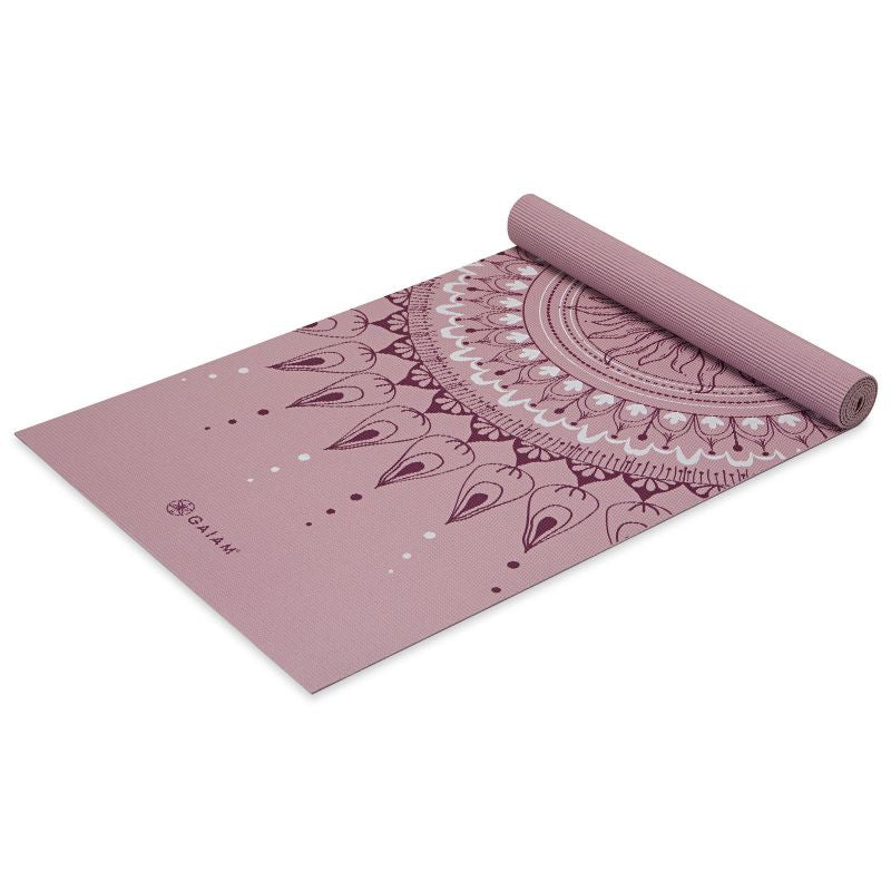 Gaiam Here &amp; Now Dusty Rose Yoga Mat 4mm 65272 Accessories/Training equipment Your Sports Performance