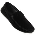 Men's Suede Slip-On Loafers with Openwork Black News 4873 Footwear Your Sports Performance