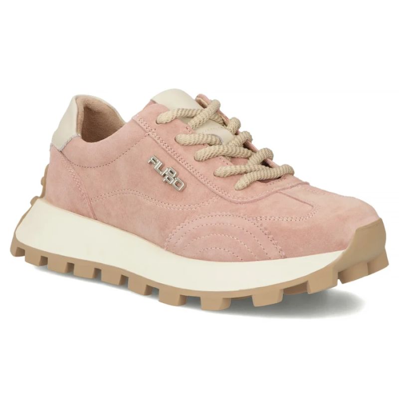 Leather platform sneakers, pink, Filippo DP7498