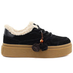 Black Kobbo 79665 leather insulated platform shoes