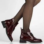 Women’s burgundy patent leather croc-effect ankle boots Filippo DBT7191