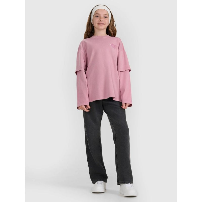 Oversized longsleeve with print for girls 4F 4FJRAW25TLONF543-54S 4f