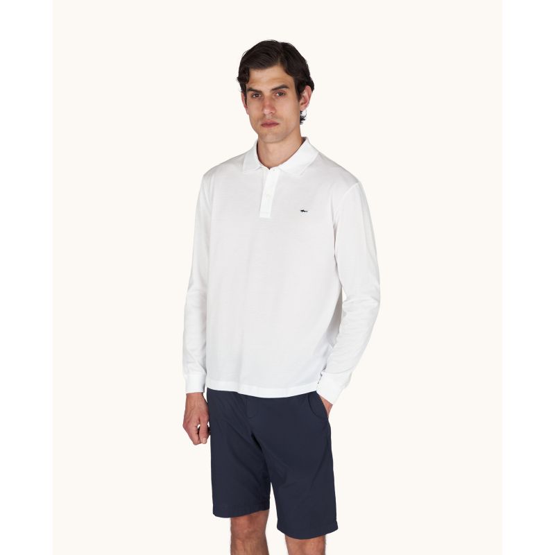 Men's cotton polo shirt Paul&Shark white 99311003-10 - classic, elegant