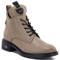 Beige women’s leather heeled ankle boots Vinceza 133145