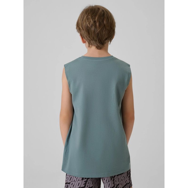 Boy's regular sleeveless T-shirt with print 4F 4FJRSS26TSLEM354-46S 4f