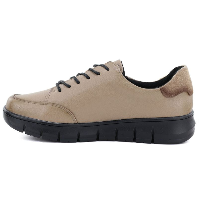 Women's beige leather platform shoes Vinceza 133130